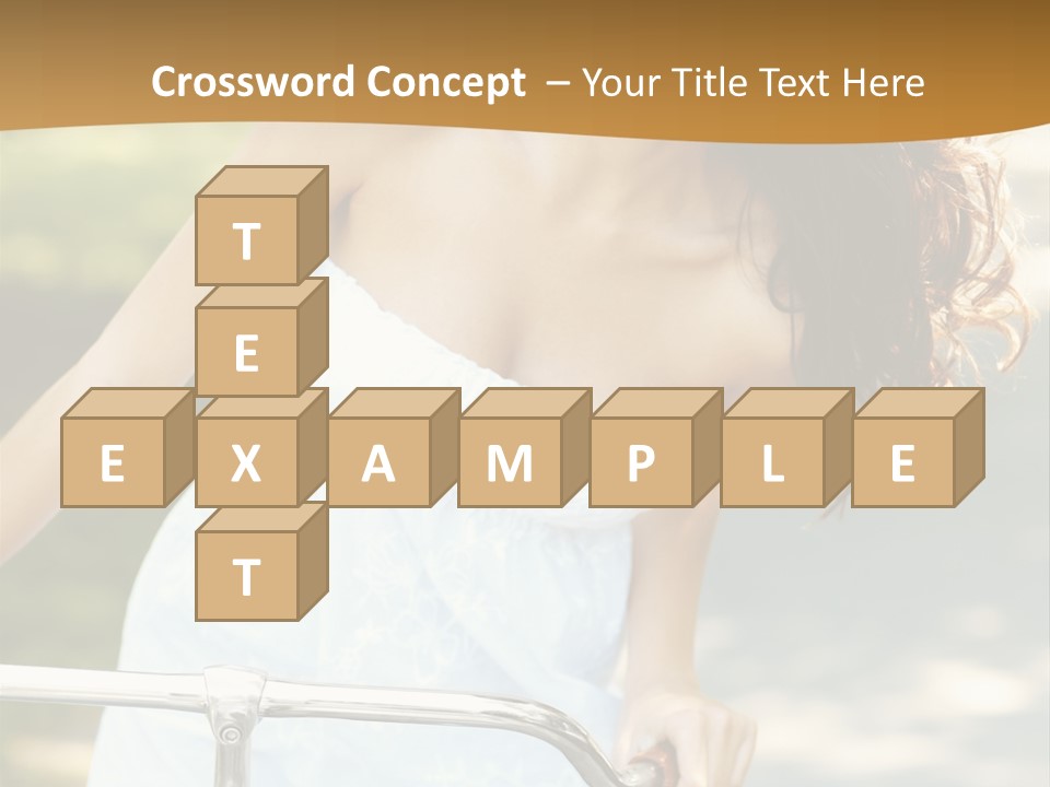 A Woman In A White Dress Riding A Bike PowerPoint Template