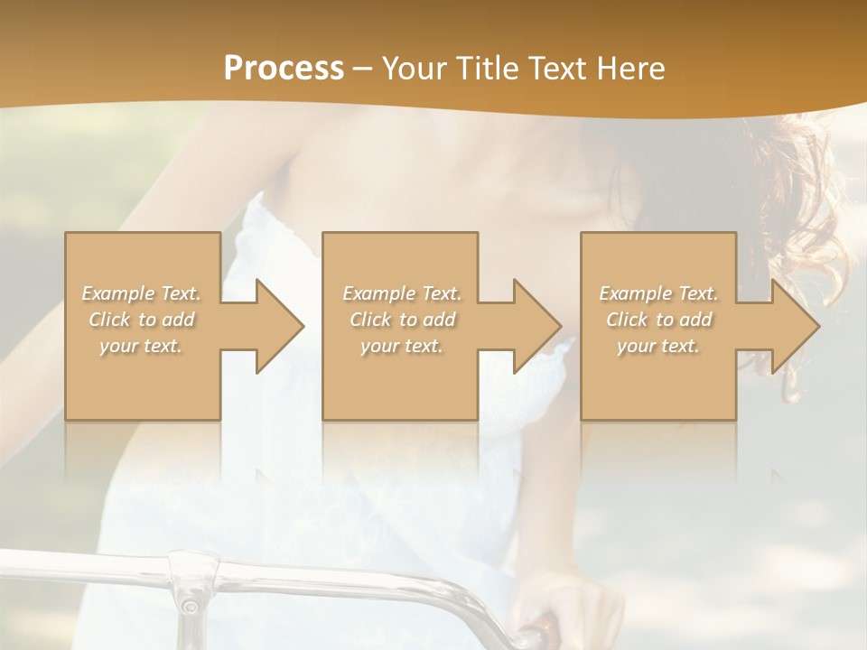 A Woman In A White Dress Riding A Bike PowerPoint Template