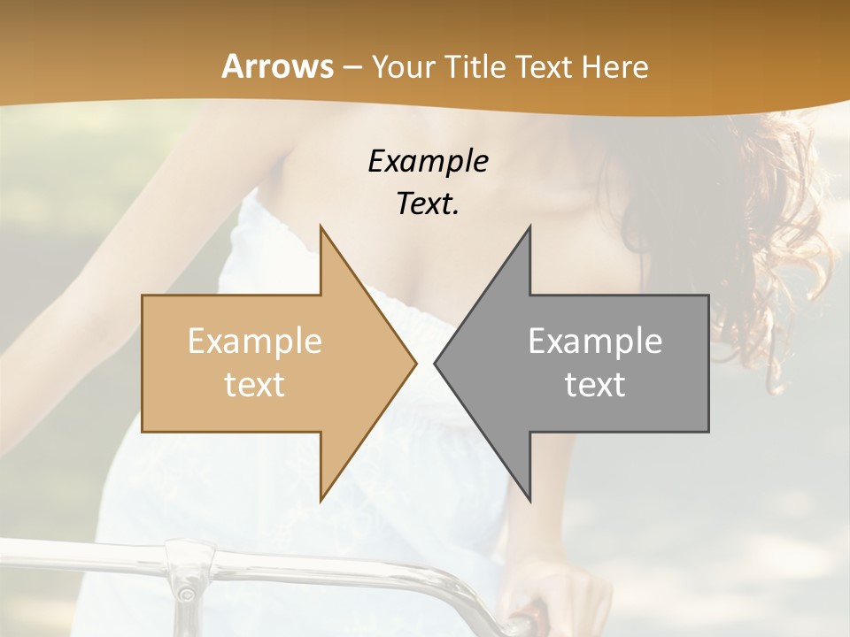 A Woman In A White Dress Riding A Bike PowerPoint Template