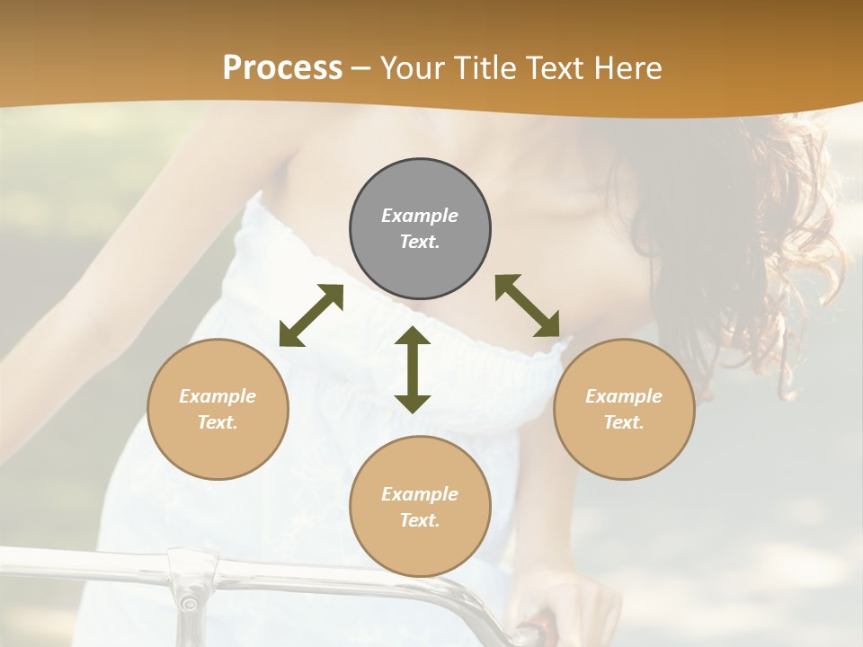 A Woman In A White Dress Riding A Bike PowerPoint Template