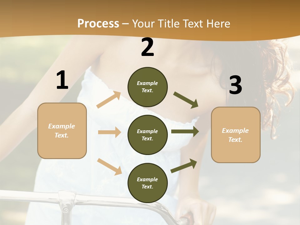 A Woman In A White Dress Riding A Bike PowerPoint Template