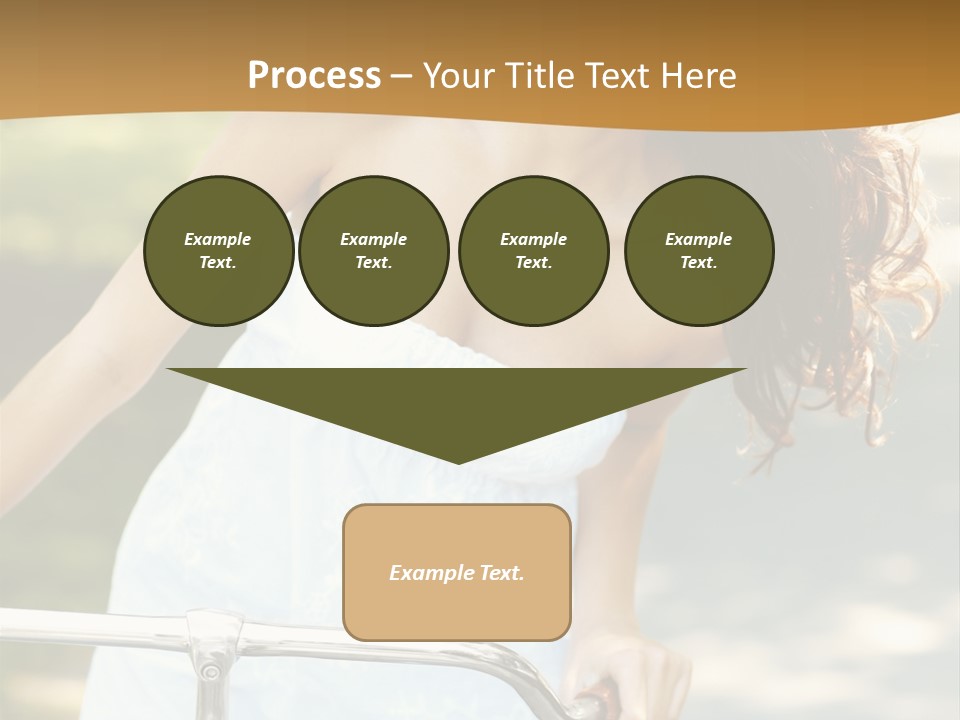 A Woman In A White Dress Riding A Bike PowerPoint Template