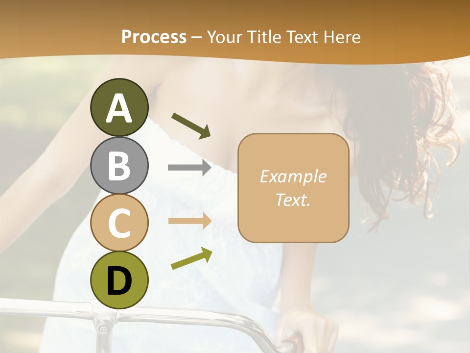 A Woman In A White Dress Riding A Bike PowerPoint Template