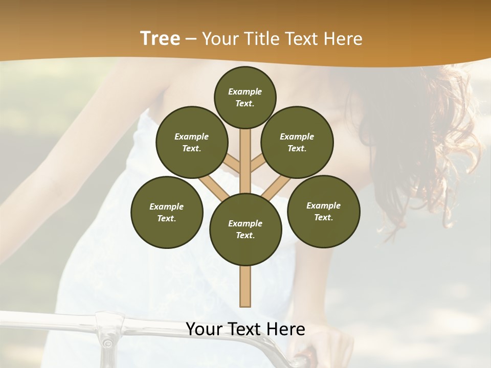 A Woman In A White Dress Riding A Bike PowerPoint Template