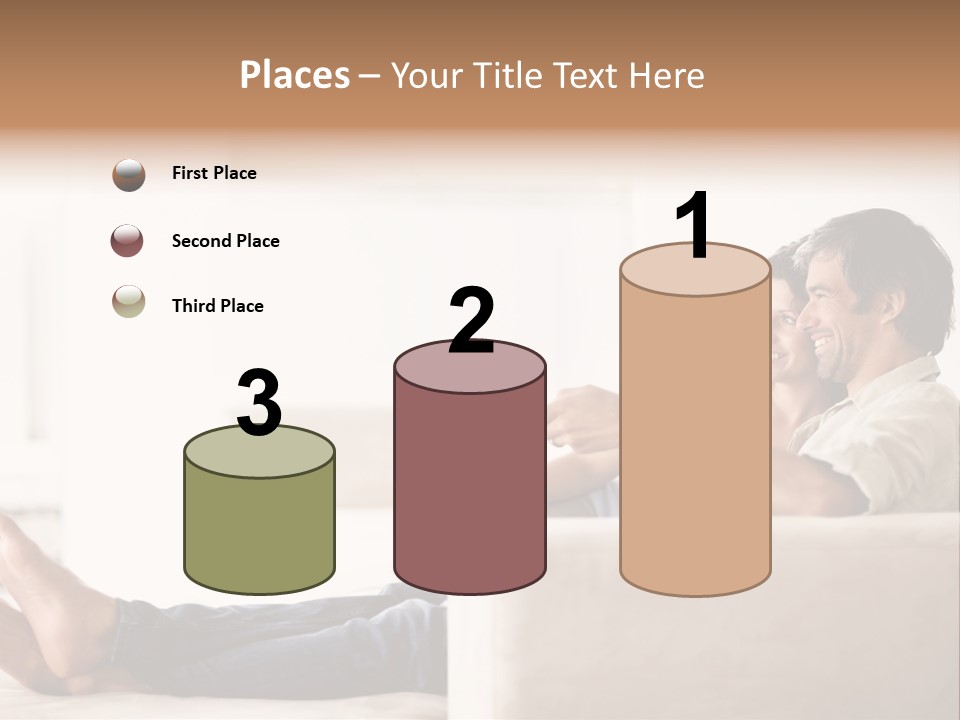 A Man And Woman Sitting On A Couch With A Remote Control PowerPoint Template