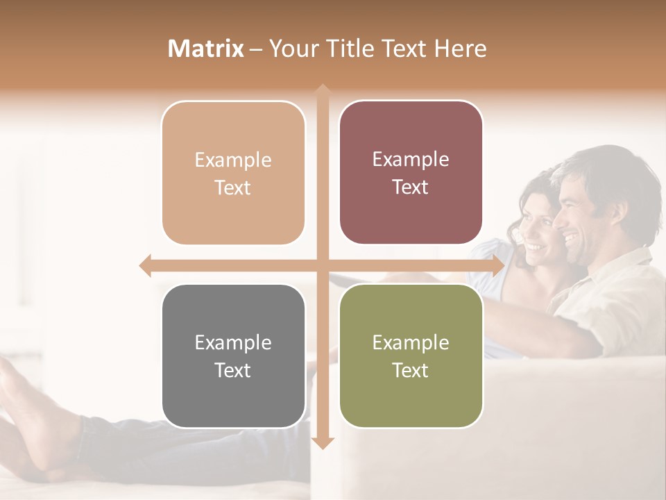 A Man And Woman Sitting On A Couch With A Remote Control PowerPoint Template