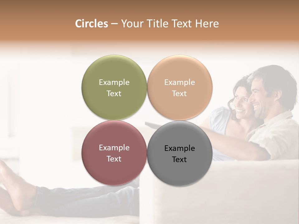 A Man And Woman Sitting On A Couch With A Remote Control PowerPoint Template