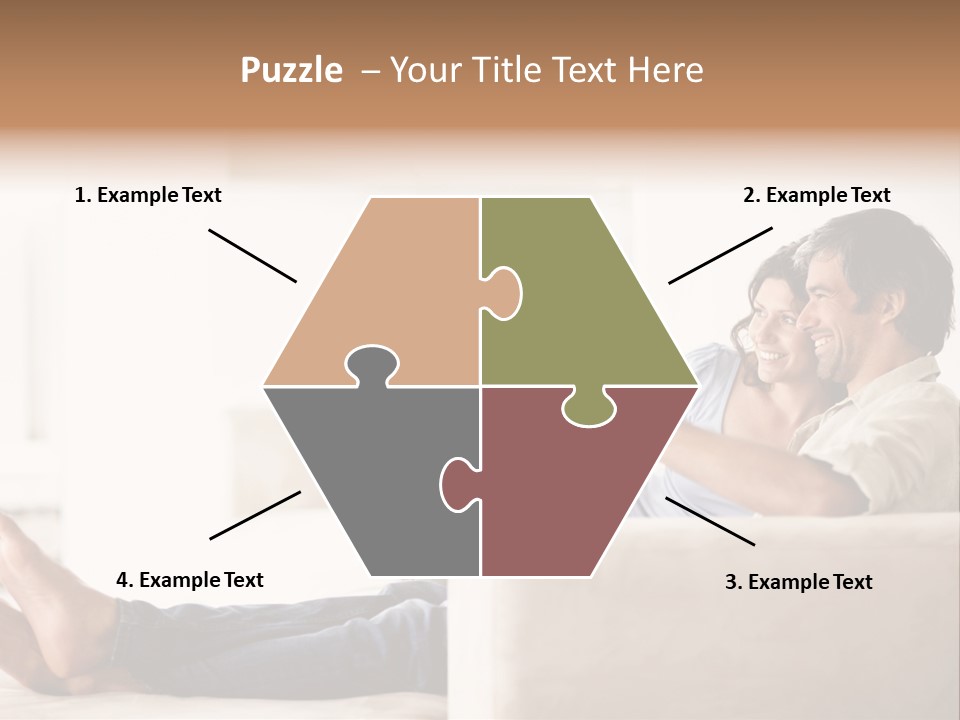 A Man And Woman Sitting On A Couch With A Remote Control PowerPoint Template