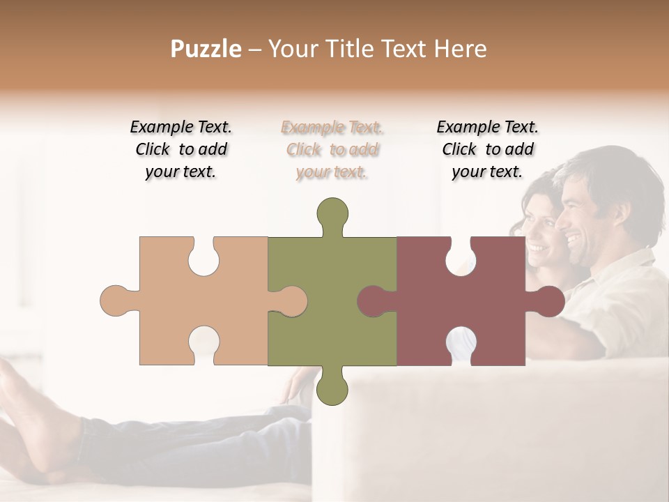 A Man And Woman Sitting On A Couch With A Remote Control PowerPoint Template