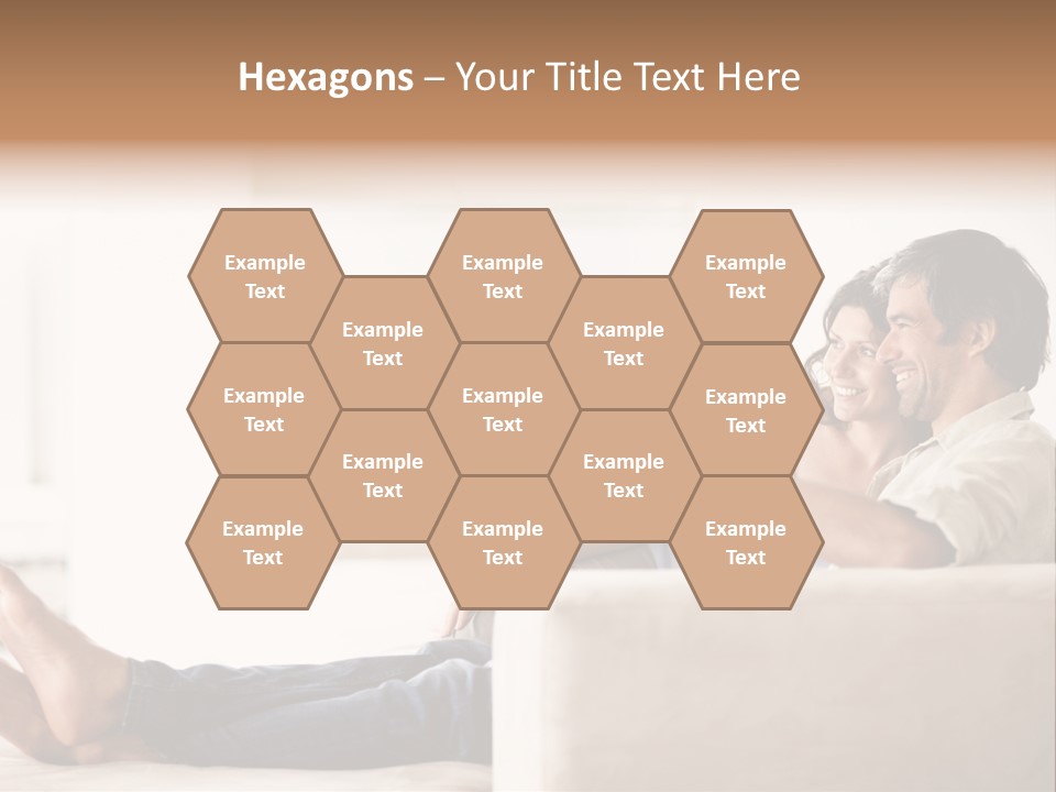 A Man And Woman Sitting On A Couch With A Remote Control PowerPoint Template