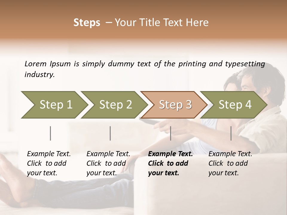 A Man And Woman Sitting On A Couch With A Remote Control PowerPoint Template