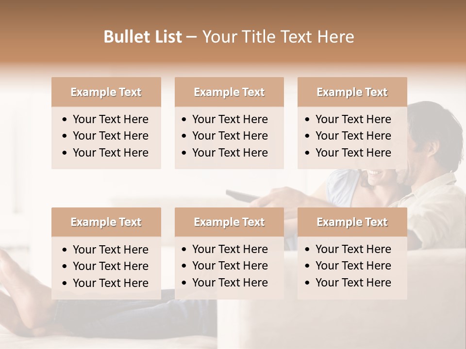 A Man And Woman Sitting On A Couch With A Remote Control PowerPoint Template