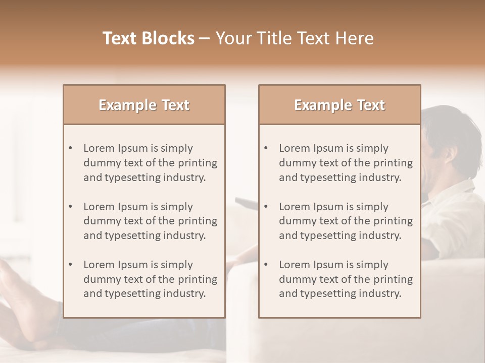 A Man And Woman Sitting On A Couch With A Remote Control PowerPoint Template
