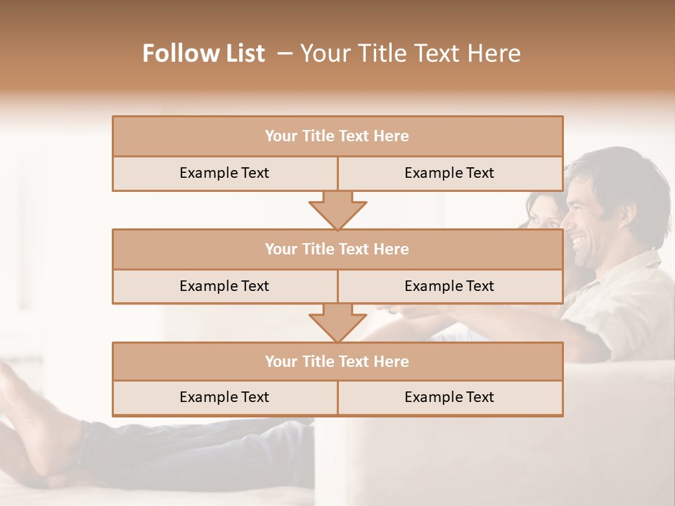 A Man And Woman Sitting On A Couch With A Remote Control PowerPoint Template