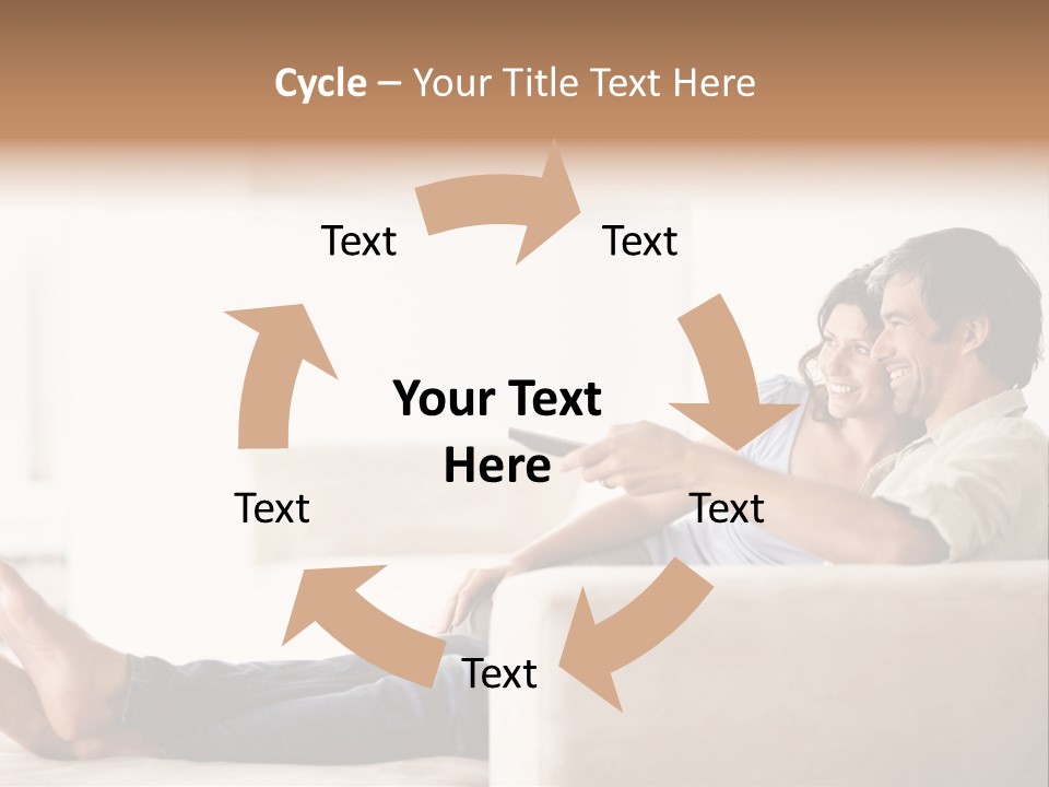 A Man And Woman Sitting On A Couch With A Remote Control PowerPoint Template