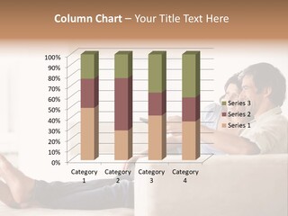 A Man And Woman Sitting On A Couch With A Remote Control PowerPoint Template