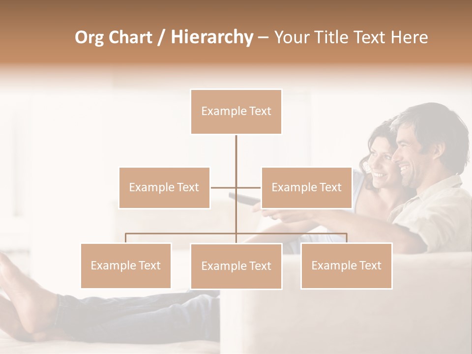 A Man And Woman Sitting On A Couch With A Remote Control PowerPoint Template