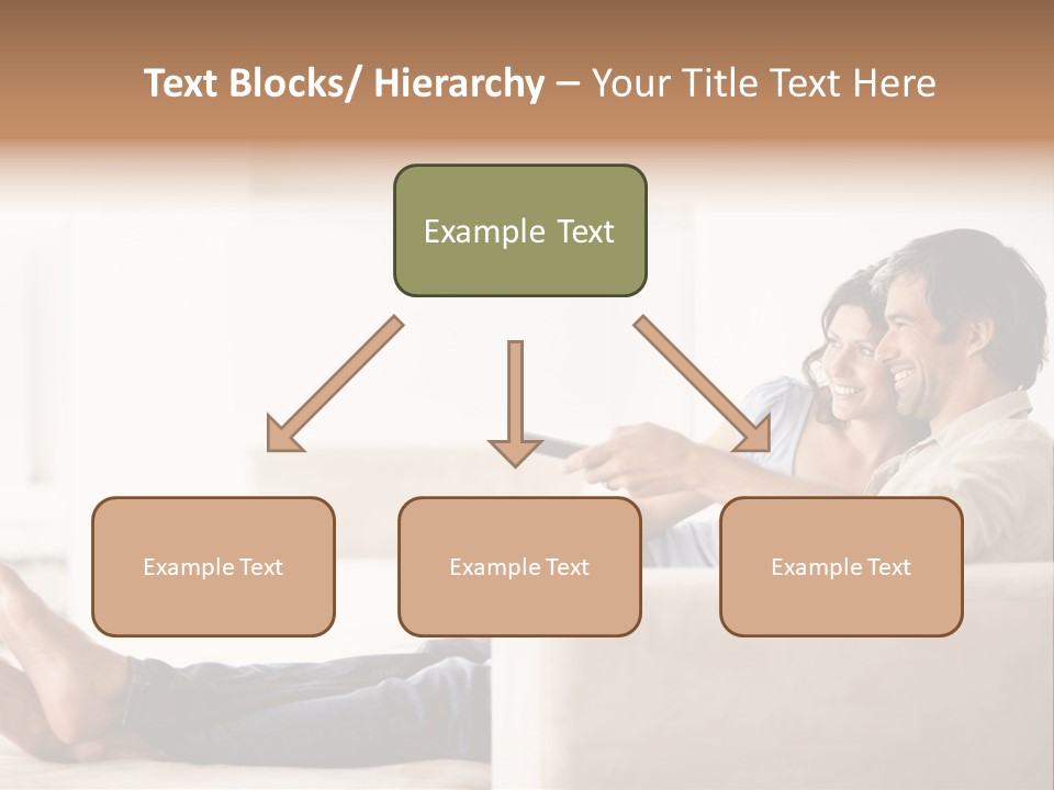 A Man And Woman Sitting On A Couch With A Remote Control PowerPoint Template