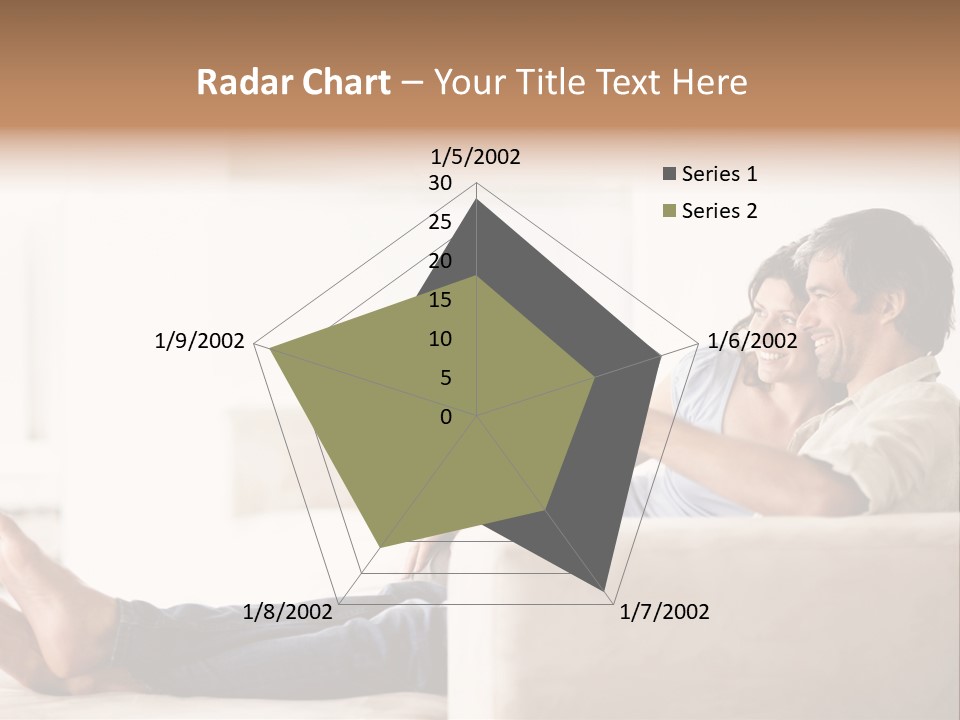 A Man And Woman Sitting On A Couch With A Remote Control PowerPoint Template