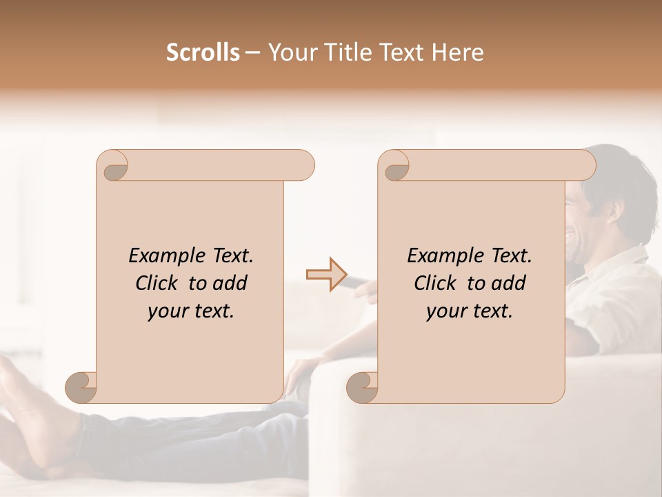 A Man And Woman Sitting On A Couch With A Remote Control PowerPoint Template
