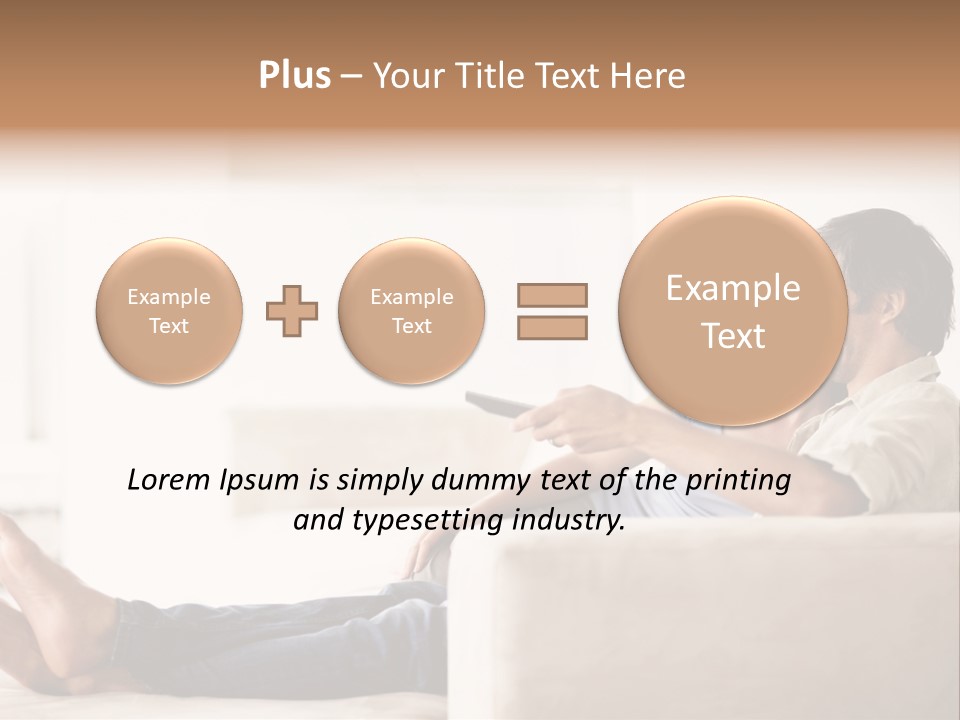 A Man And Woman Sitting On A Couch With A Remote Control PowerPoint Template