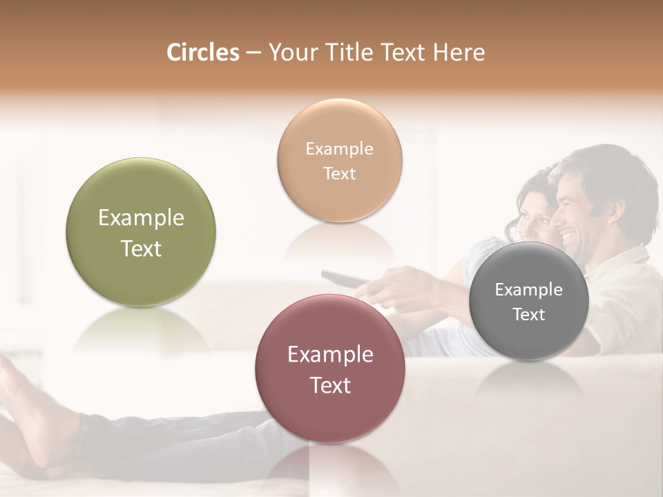 A Man And Woman Sitting On A Couch With A Remote Control PowerPoint Template