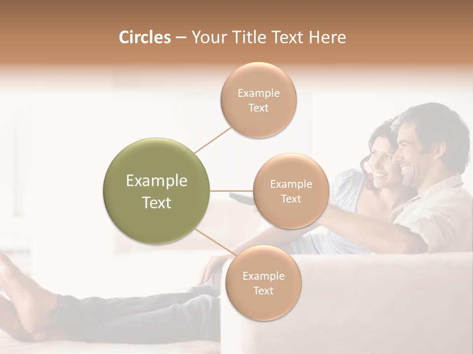 A Man And Woman Sitting On A Couch With A Remote Control PowerPoint Template