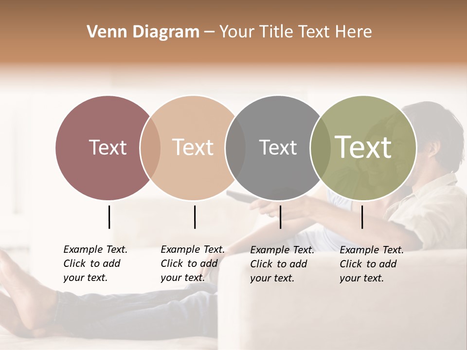 A Man And Woman Sitting On A Couch With A Remote Control PowerPoint Template
