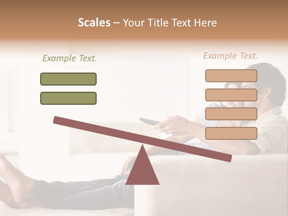 A Man And Woman Sitting On A Couch With A Remote Control PowerPoint Template
