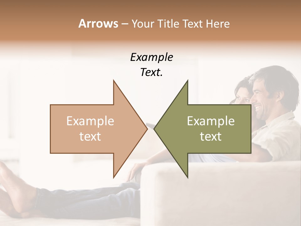 A Man And Woman Sitting On A Couch With A Remote Control PowerPoint Template