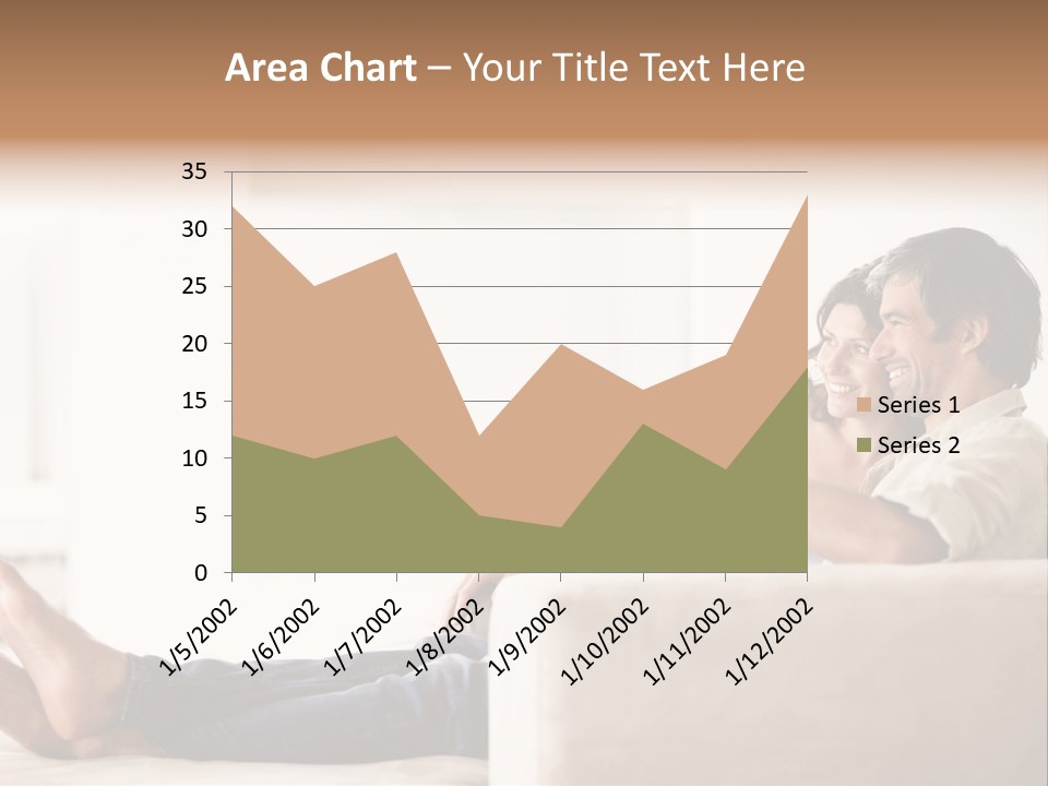 A Man And Woman Sitting On A Couch With A Remote Control PowerPoint Template