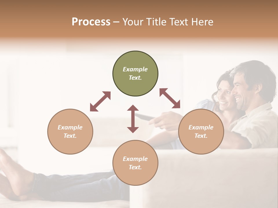 A Man And Woman Sitting On A Couch With A Remote Control PowerPoint Template