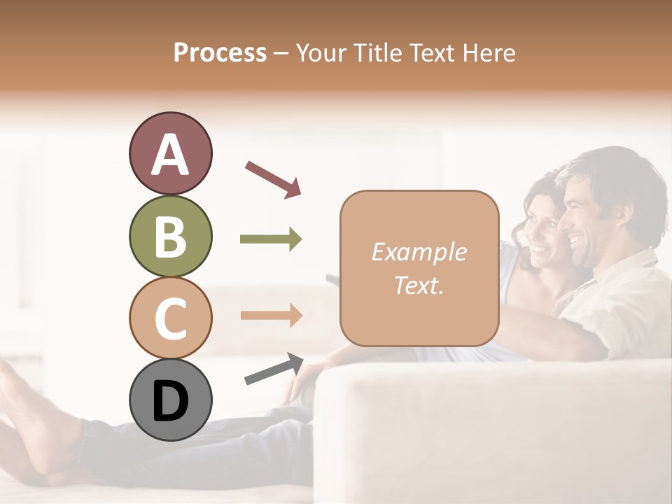 A Man And Woman Sitting On A Couch With A Remote Control PowerPoint Template