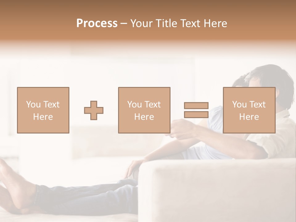 A Man And Woman Sitting On A Couch With A Remote Control PowerPoint Template