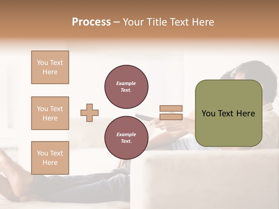 A Man And Woman Sitting On A Couch With A Remote Control PowerPoint Template