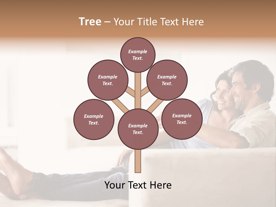 A Man And Woman Sitting On A Couch With A Remote Control PowerPoint Template