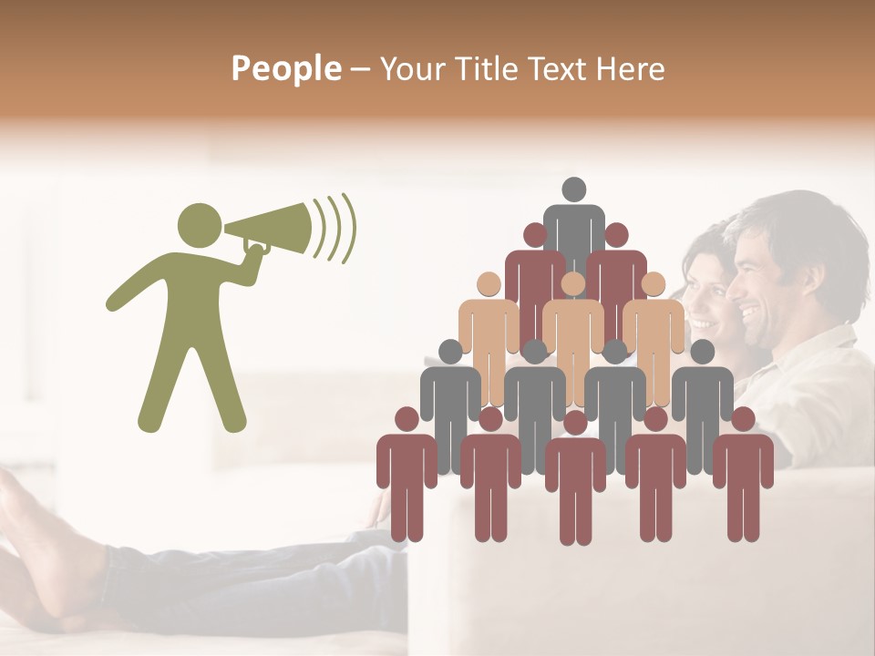 A Man And Woman Sitting On A Couch With A Remote Control PowerPoint Template