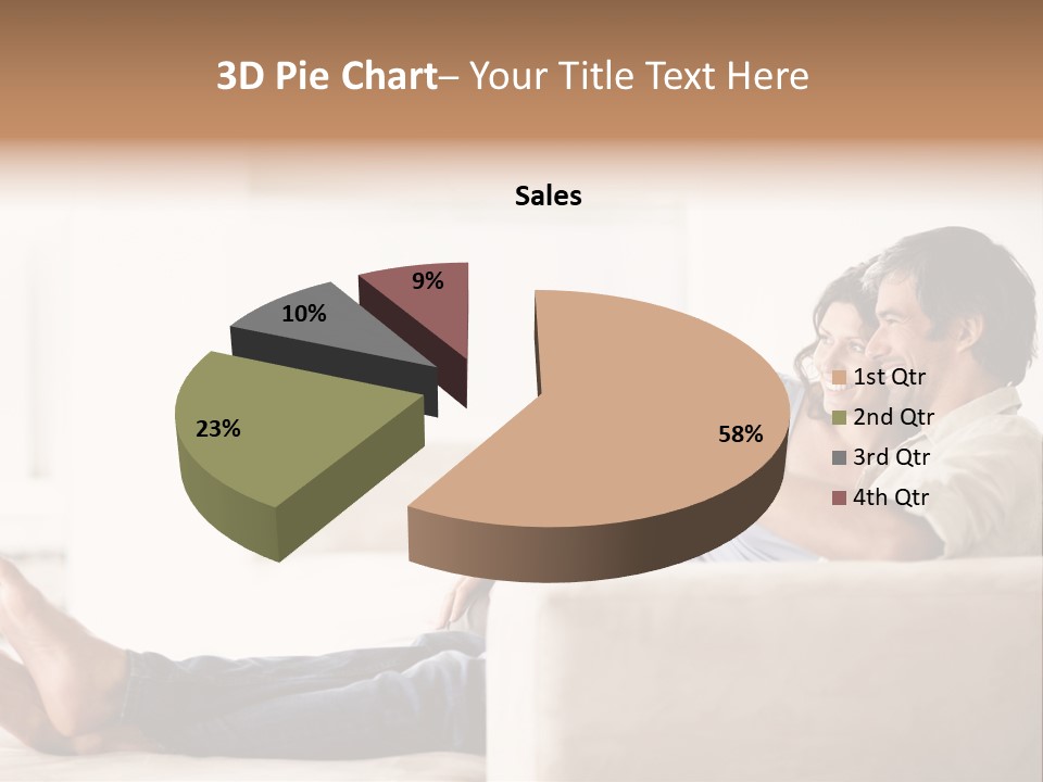 A Man And Woman Sitting On A Couch With A Remote Control PowerPoint Template