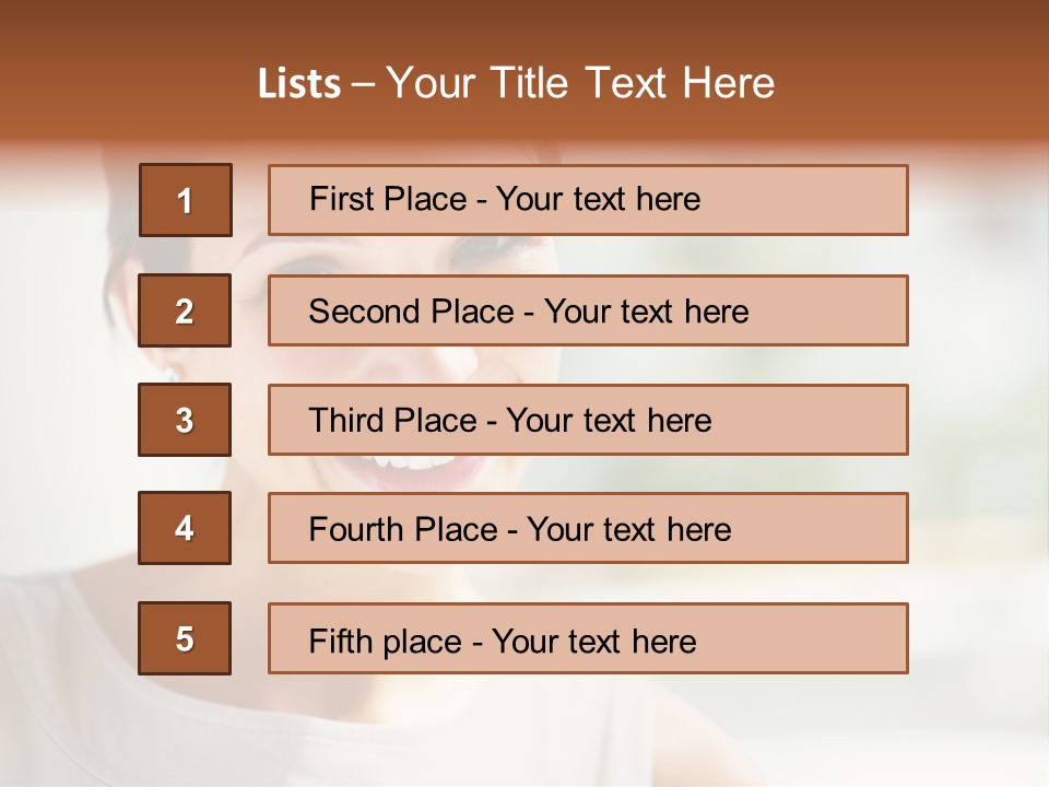 A Woman Smiling With A White Smile On Her Face PowerPoint Template