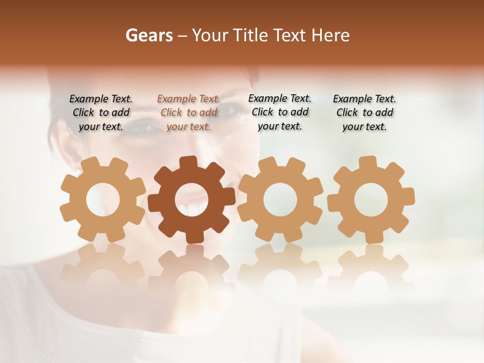 A Woman Smiling With A White Smile On Her Face PowerPoint Template