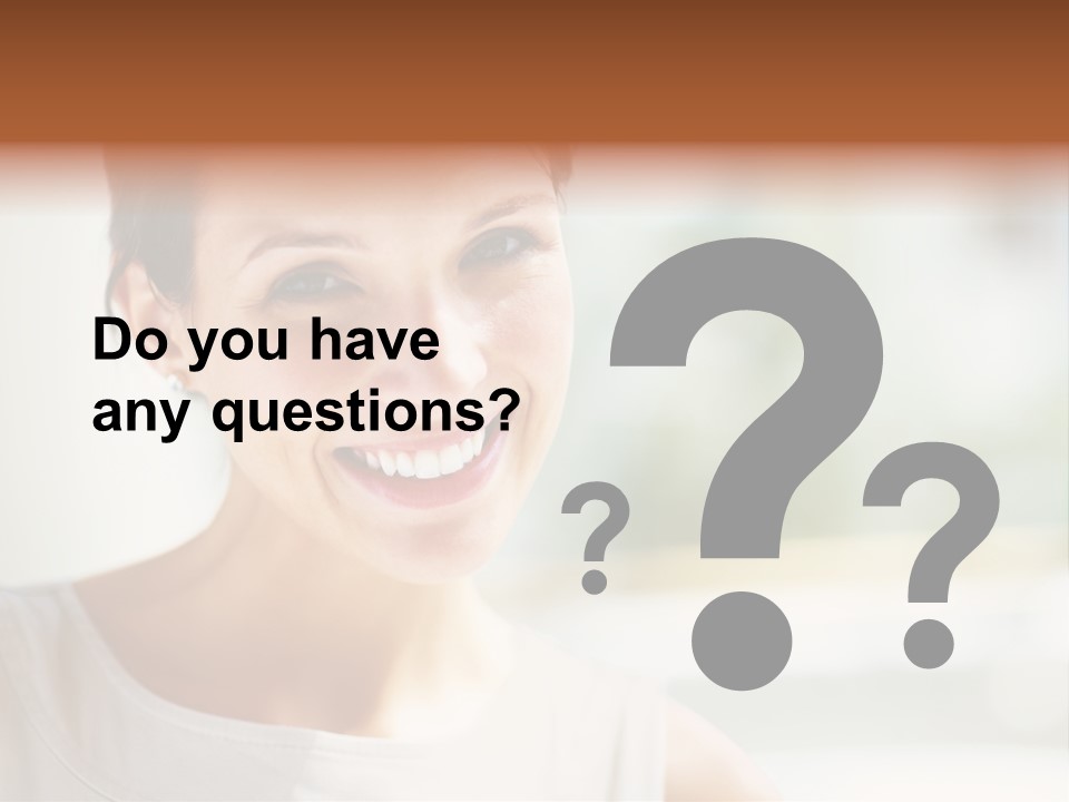 A Woman Smiling With A White Smile On Her Face PowerPoint Template