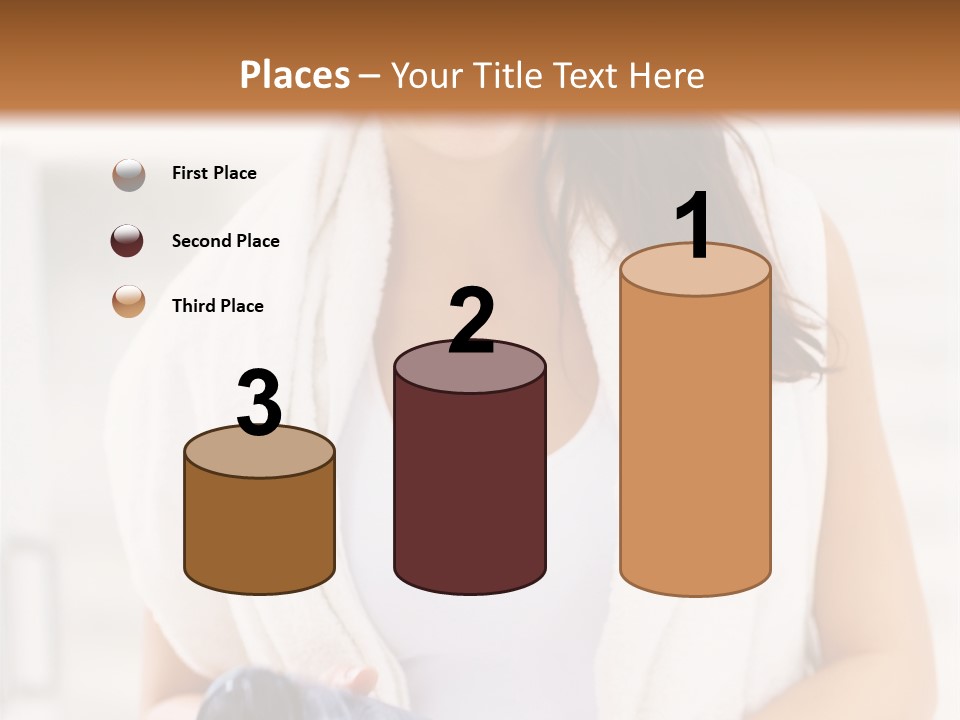 A Woman In A Towel Holding A Water Bottle PowerPoint Template