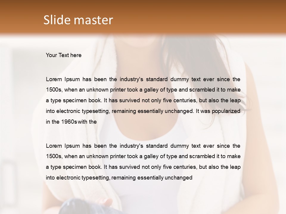 A Woman In A Towel Holding A Water Bottle PowerPoint Template