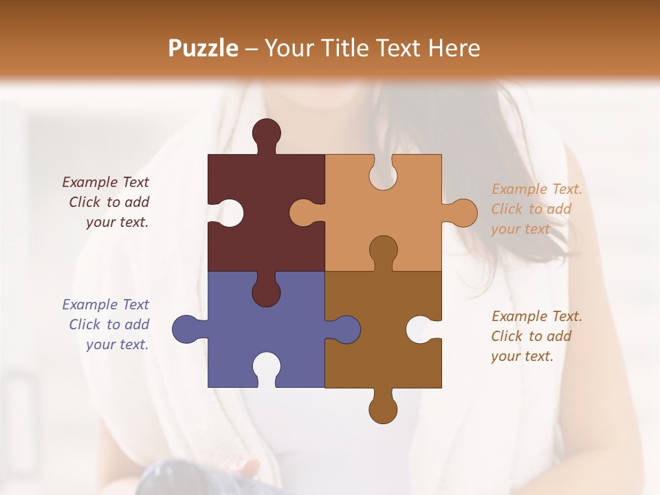 A Woman In A Towel Holding A Water Bottle PowerPoint Template