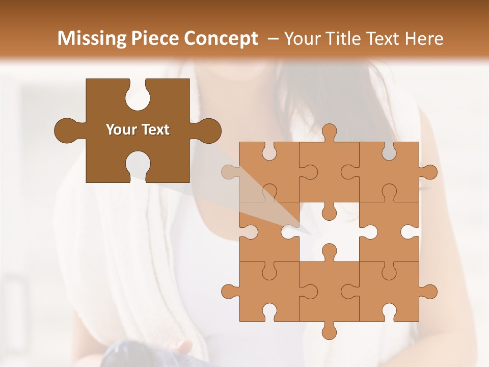 A Woman In A Towel Holding A Water Bottle PowerPoint Template