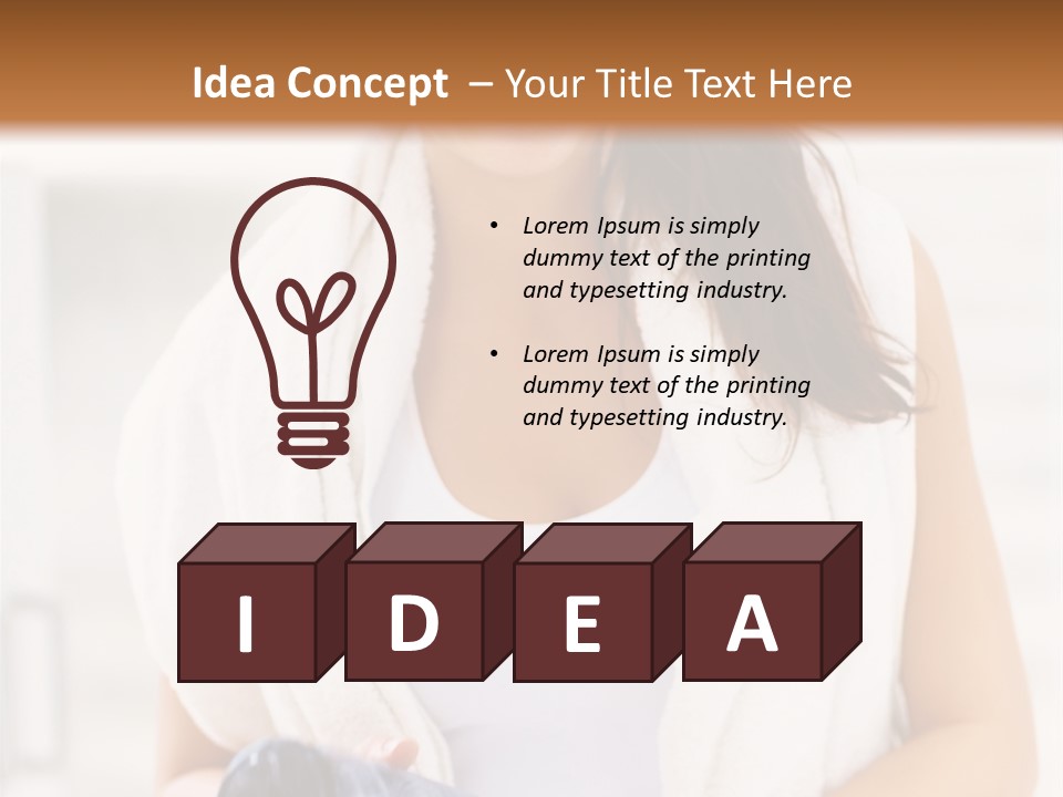 A Woman In A Towel Holding A Water Bottle PowerPoint Template