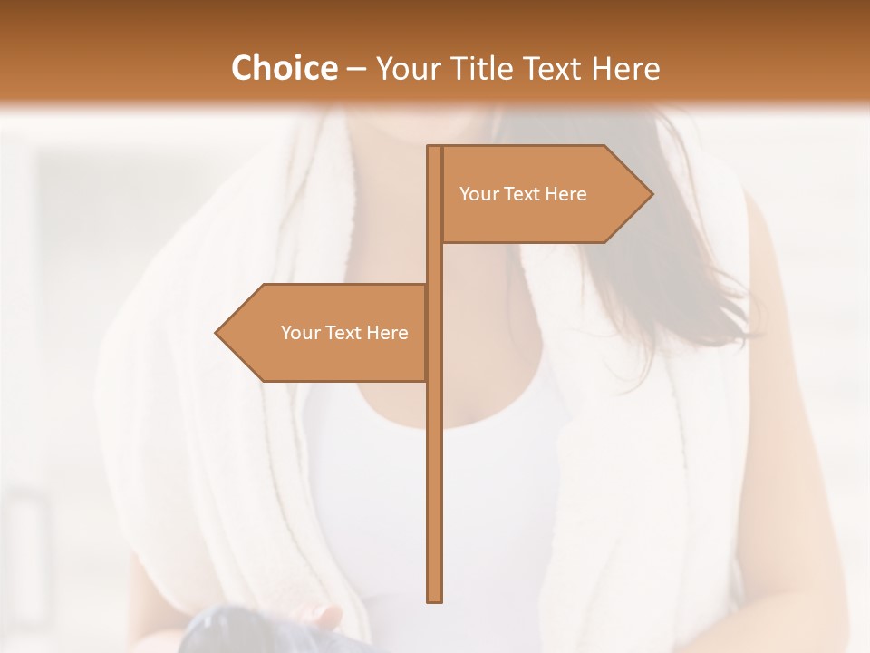 A Woman In A Towel Holding A Water Bottle PowerPoint Template