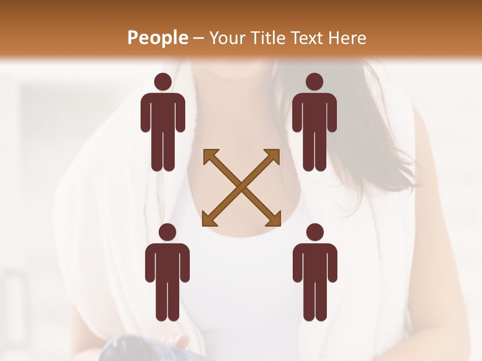 A Woman In A Towel Holding A Water Bottle PowerPoint Template