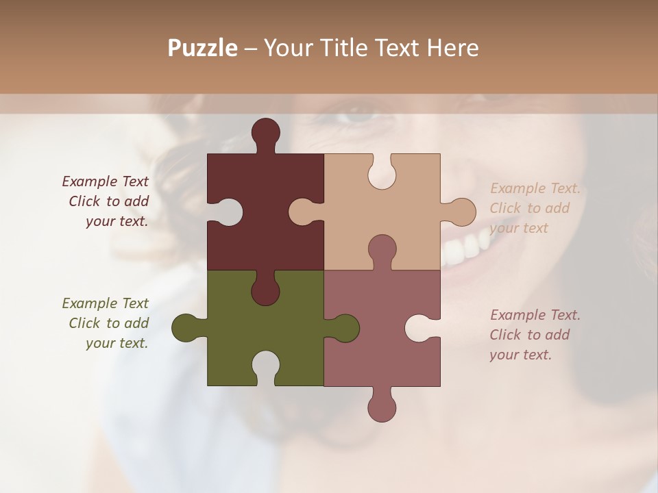 A Woman Is Smiling While Standing Behind A Wall PowerPoint Template