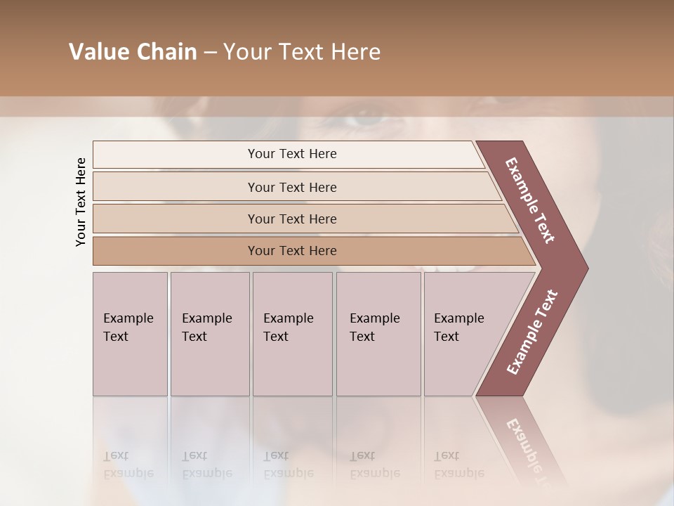 A Woman Is Smiling While Standing Behind A Wall PowerPoint Template